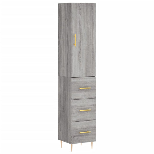 Highboard Grey Sonoma 34.5x34x180 cm Engineered Wood