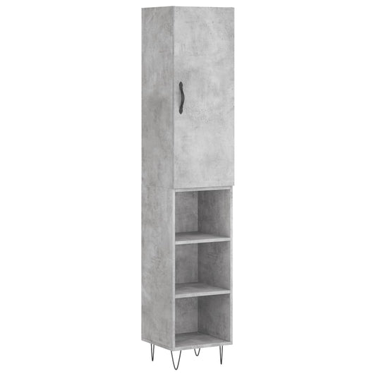 Highboard Concrete Grey 34.5x34x180 cm Engineered Wood
