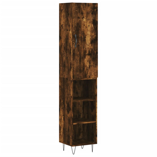 Highboard Smoked Oak 34.5x34x180 cm Engineered Wood
