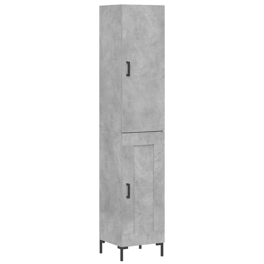 Highboard Concrete Grey 34.5x34x180 cm Engineered Wood