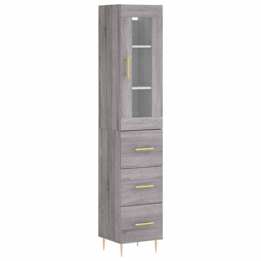 Highboard Grey Sonoma 34.5x34x180 cm Engineered Wood