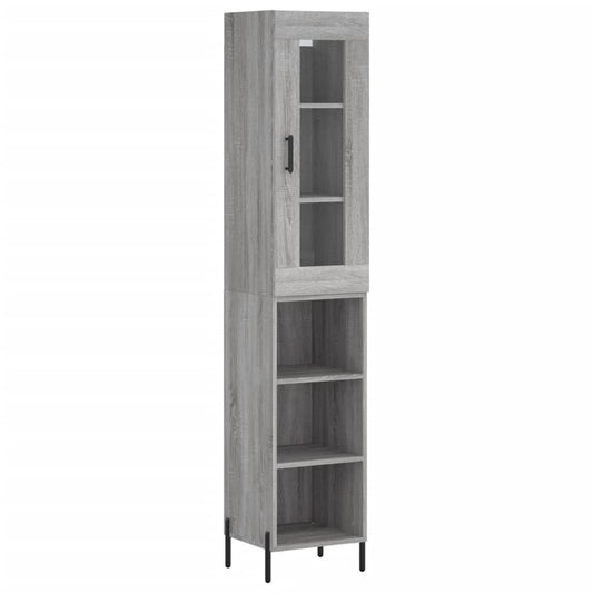 Highboard Grey Sonoma 34,5x34x180 cm Engineered Wood