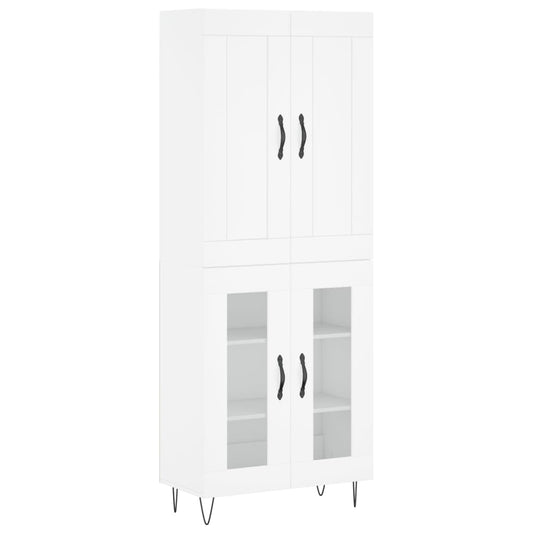 Highboard White 69.5x34x180 cm Engineered Wood