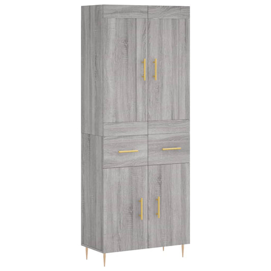Highboard Grey Sonoma 69.5x34x180 cm Engineered Wood
