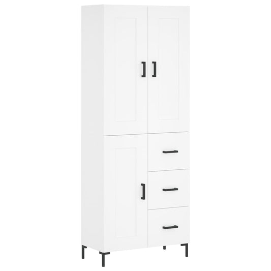 Highboard White 69.5x34x180 cm Engineered Wood