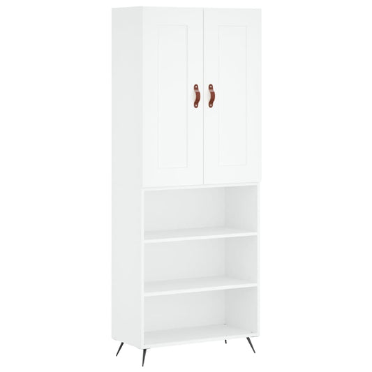Highboard White 69,5x34x180 cm Engineered Wood