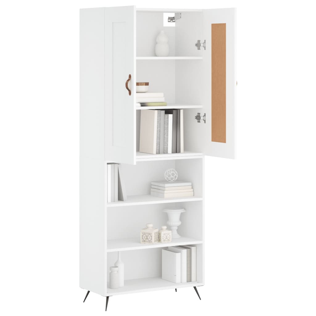 Highboard White 69,5x34x180 cm Engineered Wood