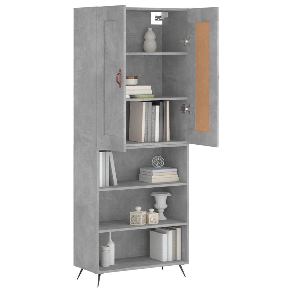 Highboard Concrete Grey 69,5x34x180 cm Engineered Wood