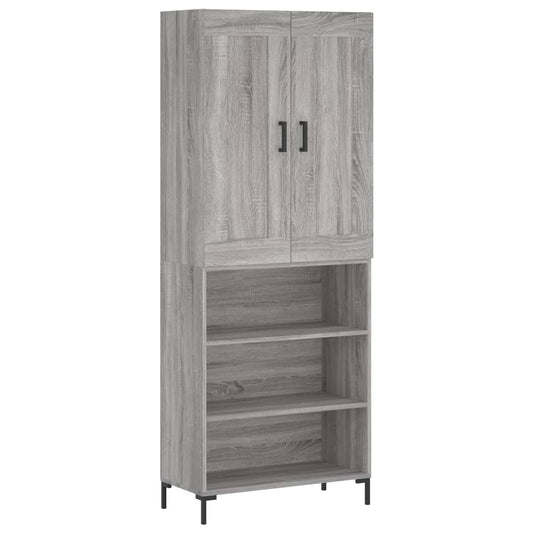 Highboard Grey Sonoma 69,5x34x180 cm Engineered Wood