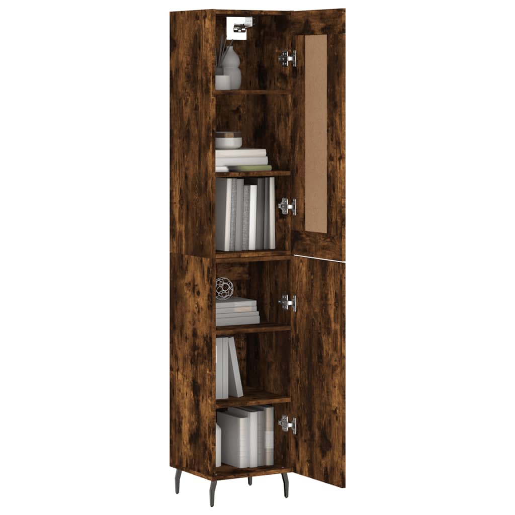 Highboard Smoked Oak 34,5x34x180 cm Engineered Wood