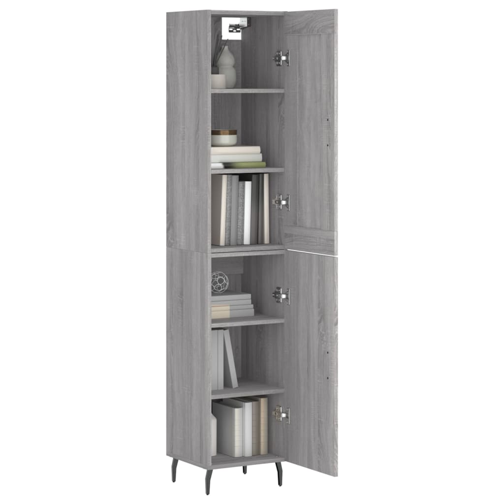 Highboard Grey Sonoma 34,5x34x180 cm Engineered Wood