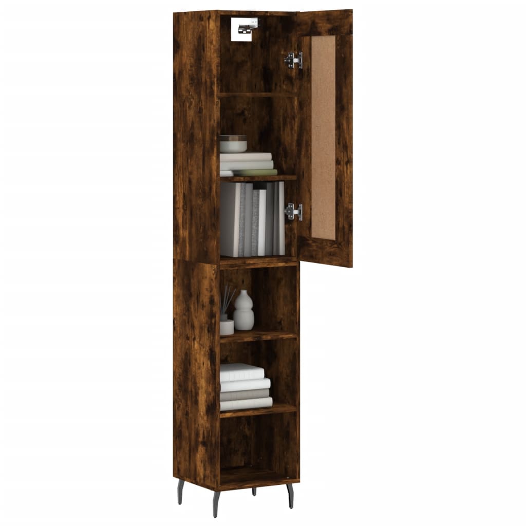 Highboard Smoked Oak 34,5x34x180 cm Engineered Wood