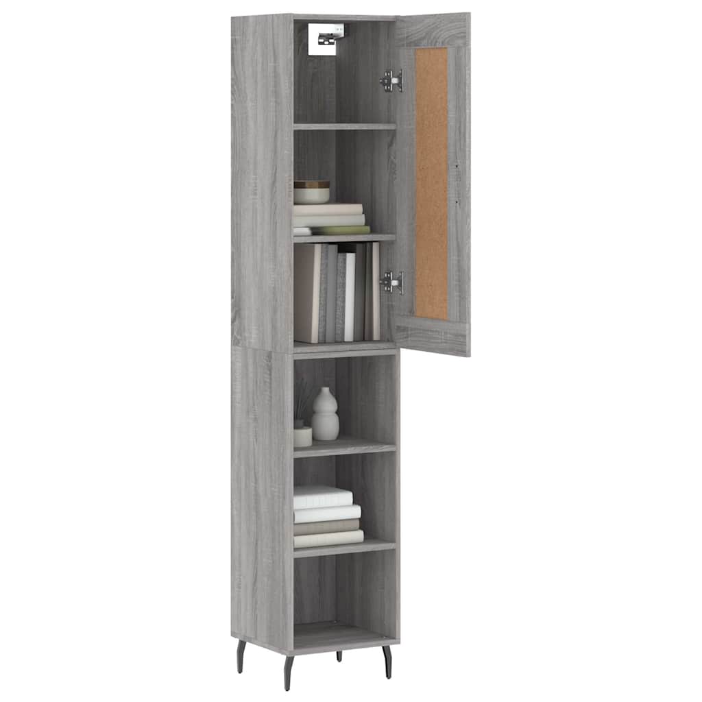 Highboard Grey Sonoma 34,5x34x180 cm Engineered Wood