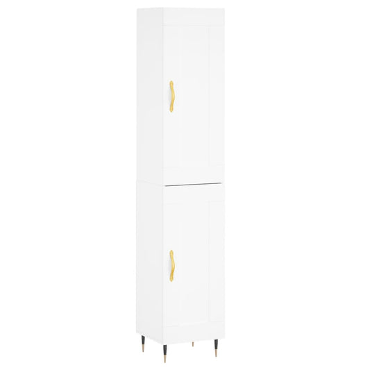 Highboard White 34,5x34x180 cm Engineered Wood