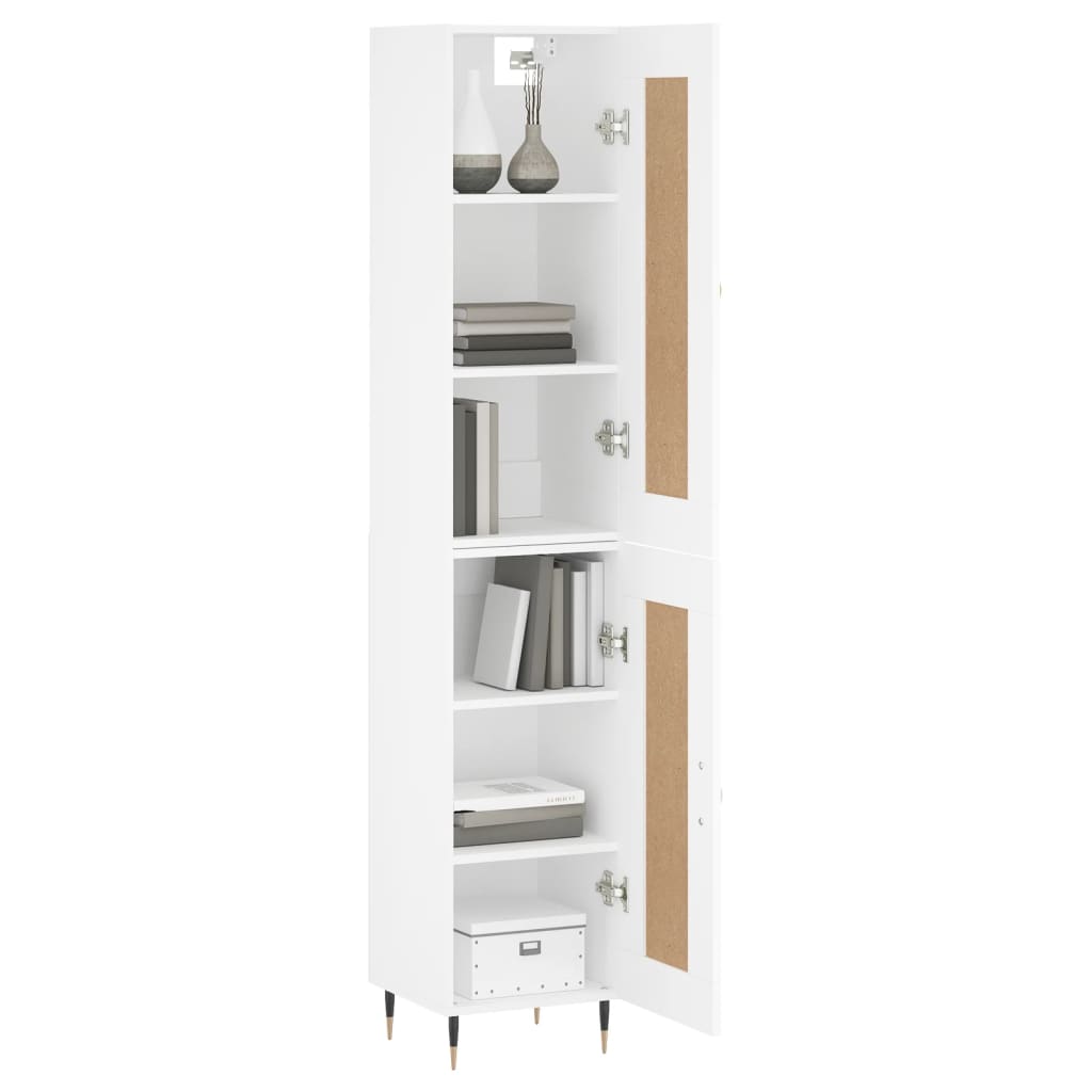 Highboard White 34,5x34x180 cm Engineered Wood