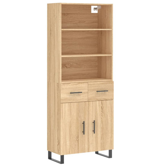Highboard Sonoma Oak 69.5x34x180 cm Engineered Wood