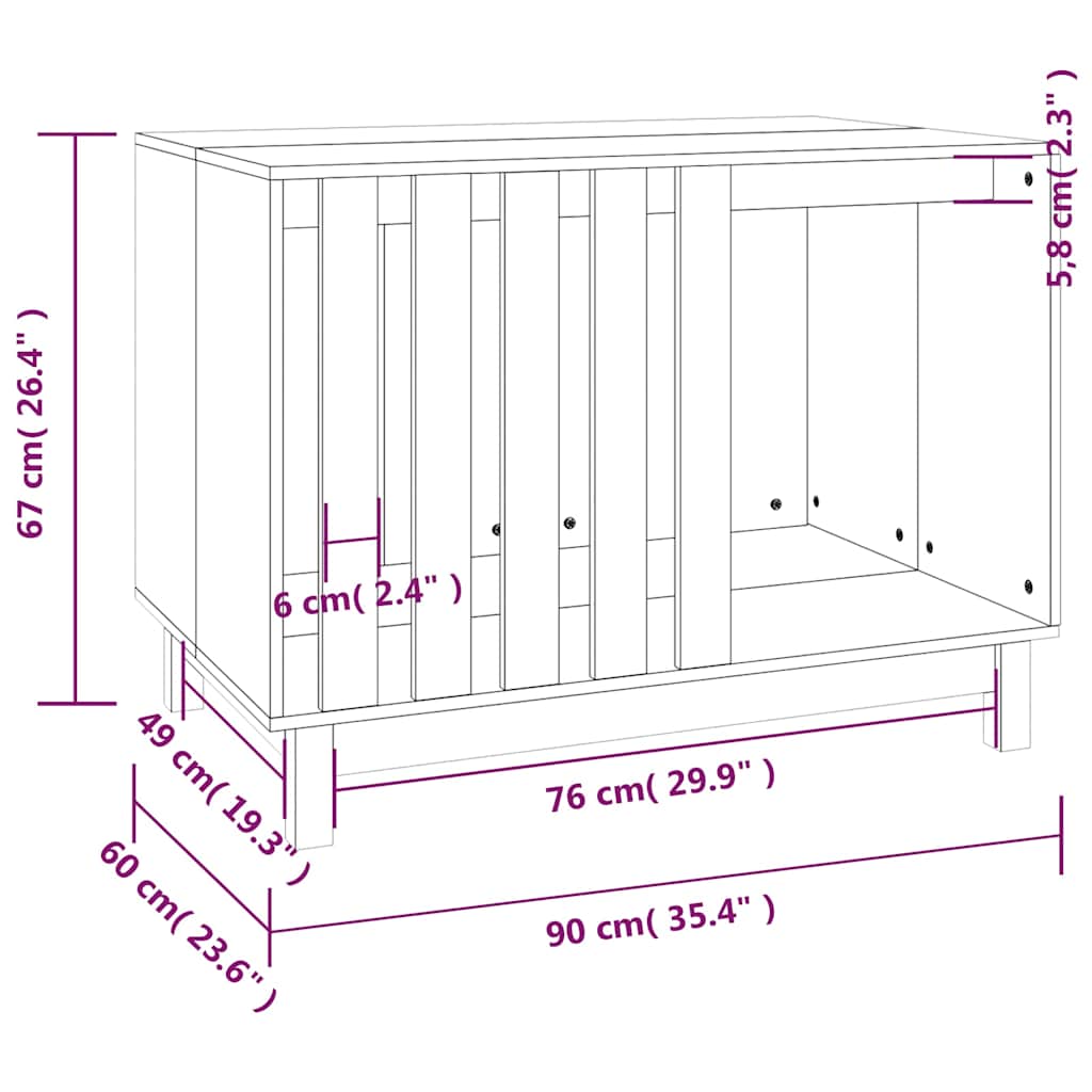 Dog House White 90 x 60 x 67 cm