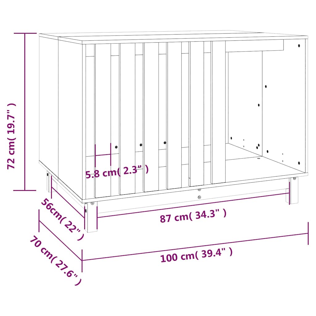 Dog House White 100 x 70 x 72 cm