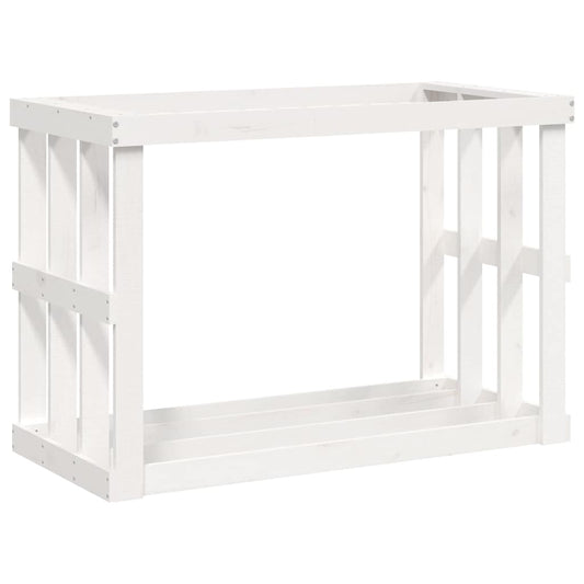 Outdoor Log Holder White 108x52x74 cm Solid Wood Pine