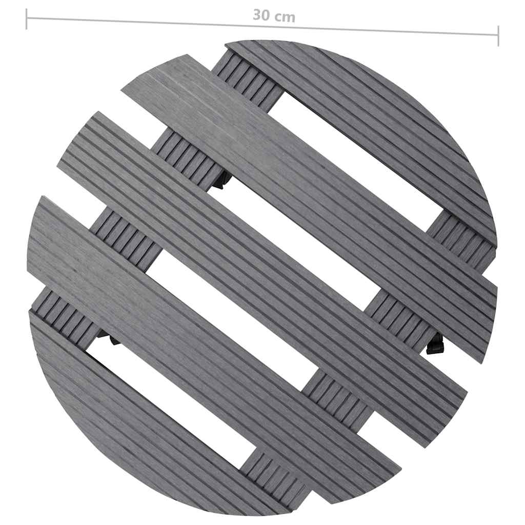 Plant Trolleys 4 pcs Grey Ø30x7,5 cm WPC
