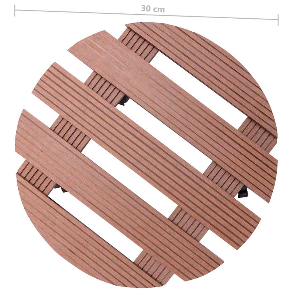 Plant Trolleys 4 pcs Brown Ø30x7,5 cm WPC