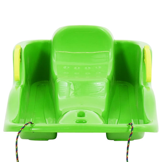 93715 vidaXL Sledge with Brakes Green 87x40x18 cm Polypropylene