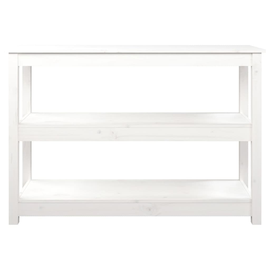 Console Table White 110x40x74 cm Solid Wood Pine
