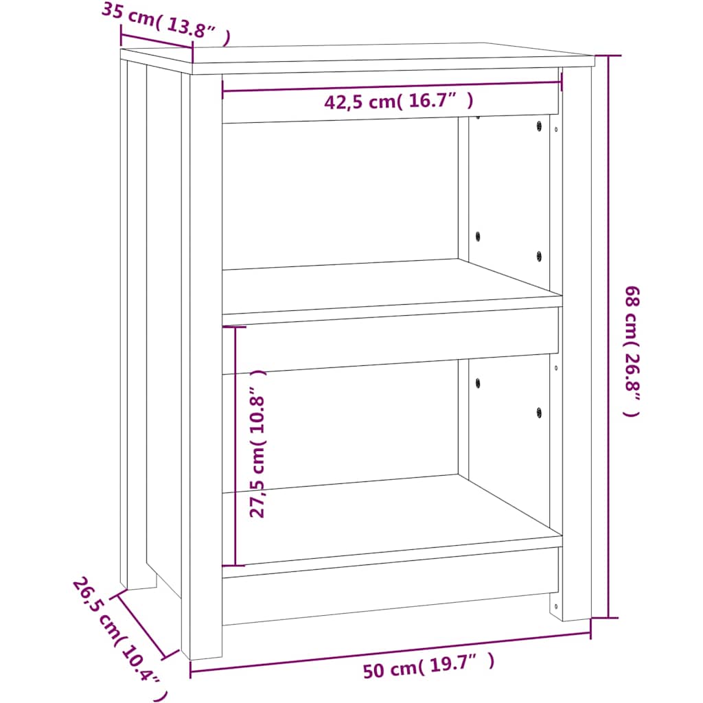 Book Cabinet Honey Brown 50x35x68 cm Solid Wood Pine