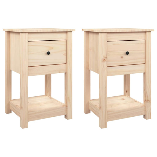 Bedside Cabinets 2 pcs 40x35x61,5 cm Solid Wood Pine