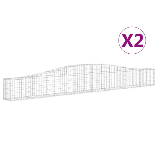 Arched Gabion Baskets 2 pcs 400x30x40/60 cm Galvanised Iron