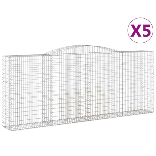 Arched Gabion Baskets 5 pcs 400x50x160/180 cm Galvanised Iron