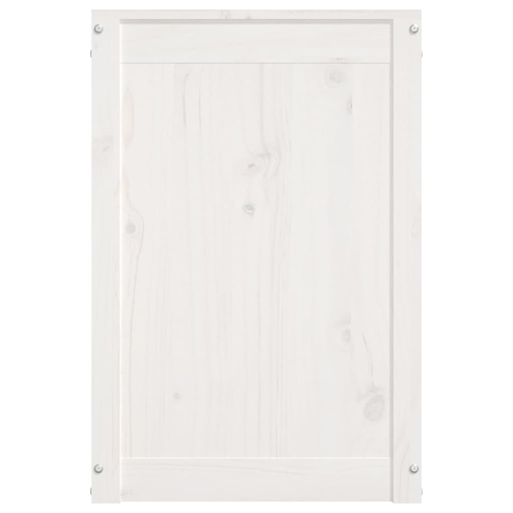 Laundry Box White 88.5x44x66 cm Solid Wood Pine