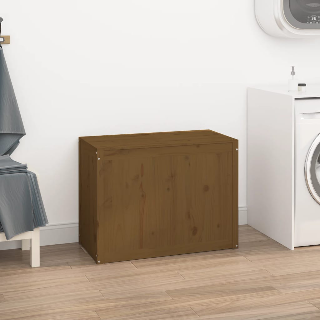 Laundry Box Honey Brown 88.5x44x66 cm Solid Wood Pine