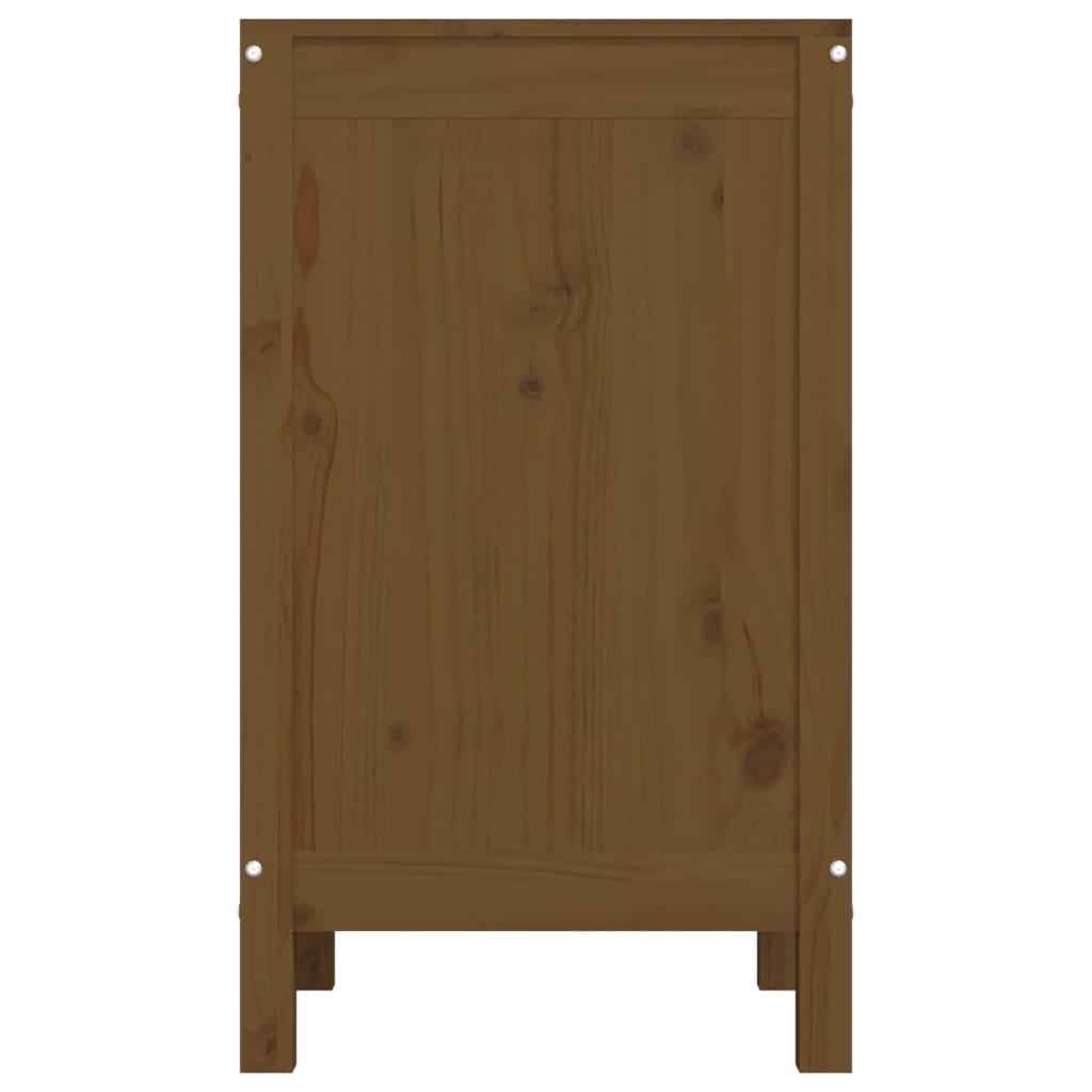 Laundry Box Honey Brown 44x44x76 cm Solid Wood Pine