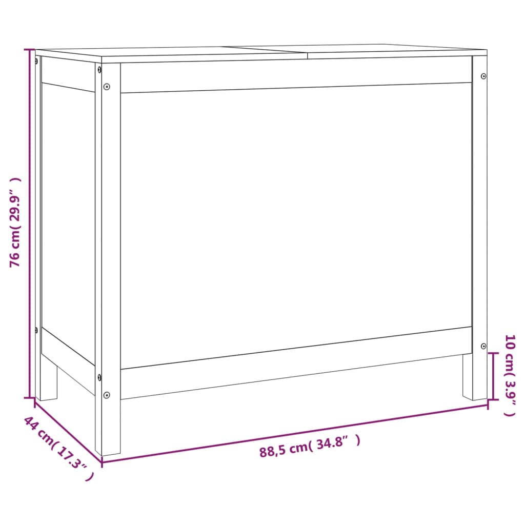 Laundry Box Honey Brown 88.5x44x76 cm Solid Wood Pine