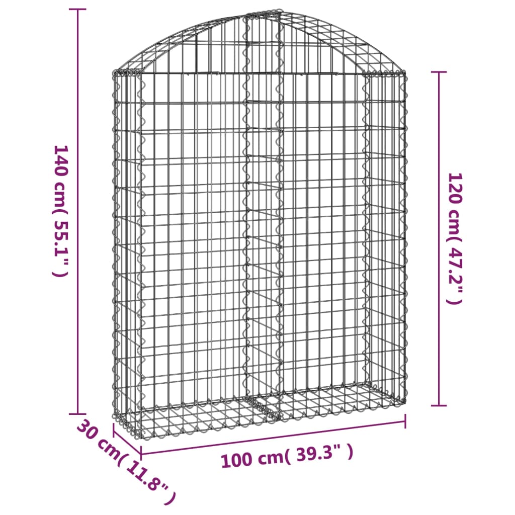 Gabion Basket Galvanized Silver Galvanized Iron Large