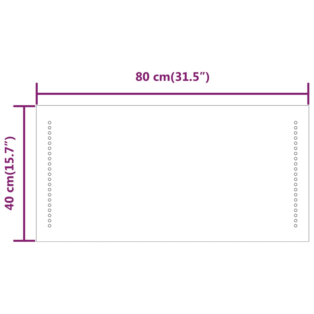 LED Bathroom Mirror 40x80 cm