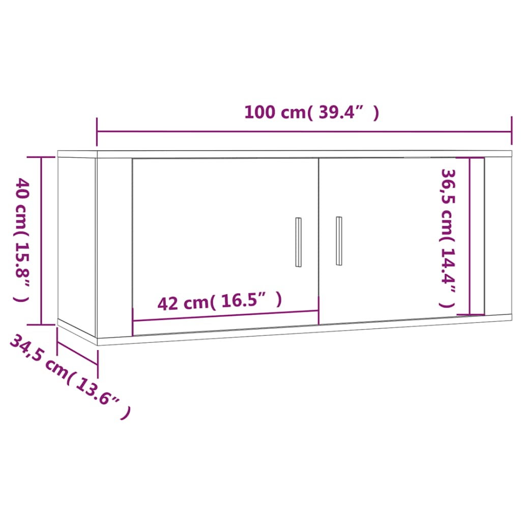 Wall Mounted TV Cabinet Sonoma Oak 100x34,5x40 cm