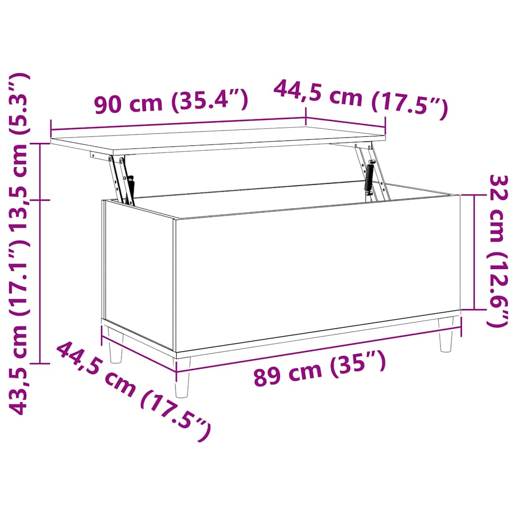 Coffee Table Concrete Grey 90x44,5x45 cm Engineered Wood