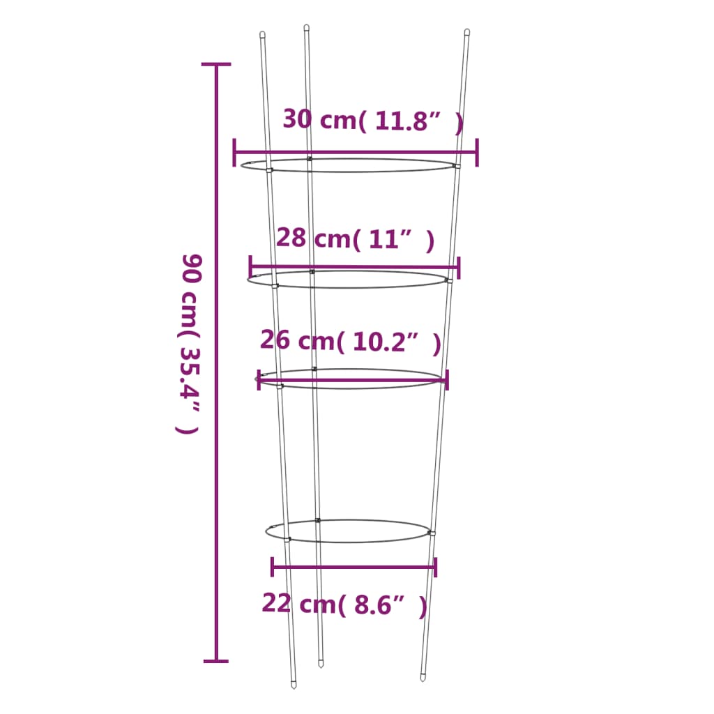 vidaXL Garden Plant Support Set of 5 Green