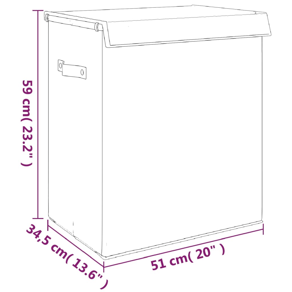 Foldable Laundry Hamper Grey 51x34.5x59 cm Faux Linen Fabric