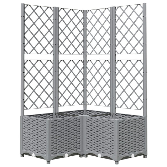 Garden Planter Light Grey 80 x 80 x 136 cm