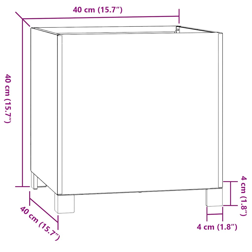 Planter with Legs Rusty 40x40x40 cm Corten Steel