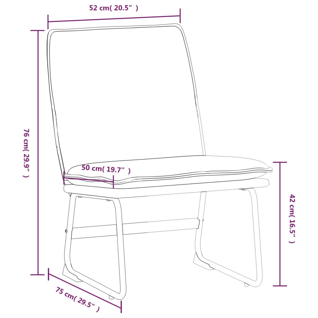 Lounge Chair Black 52x75x76 cm Fabric