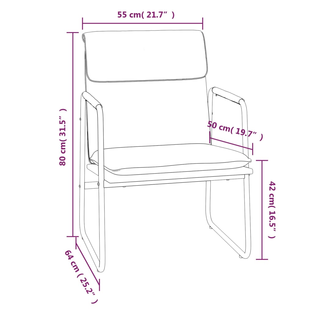 Lounge Chair Black 55x64x80 cm Fabric