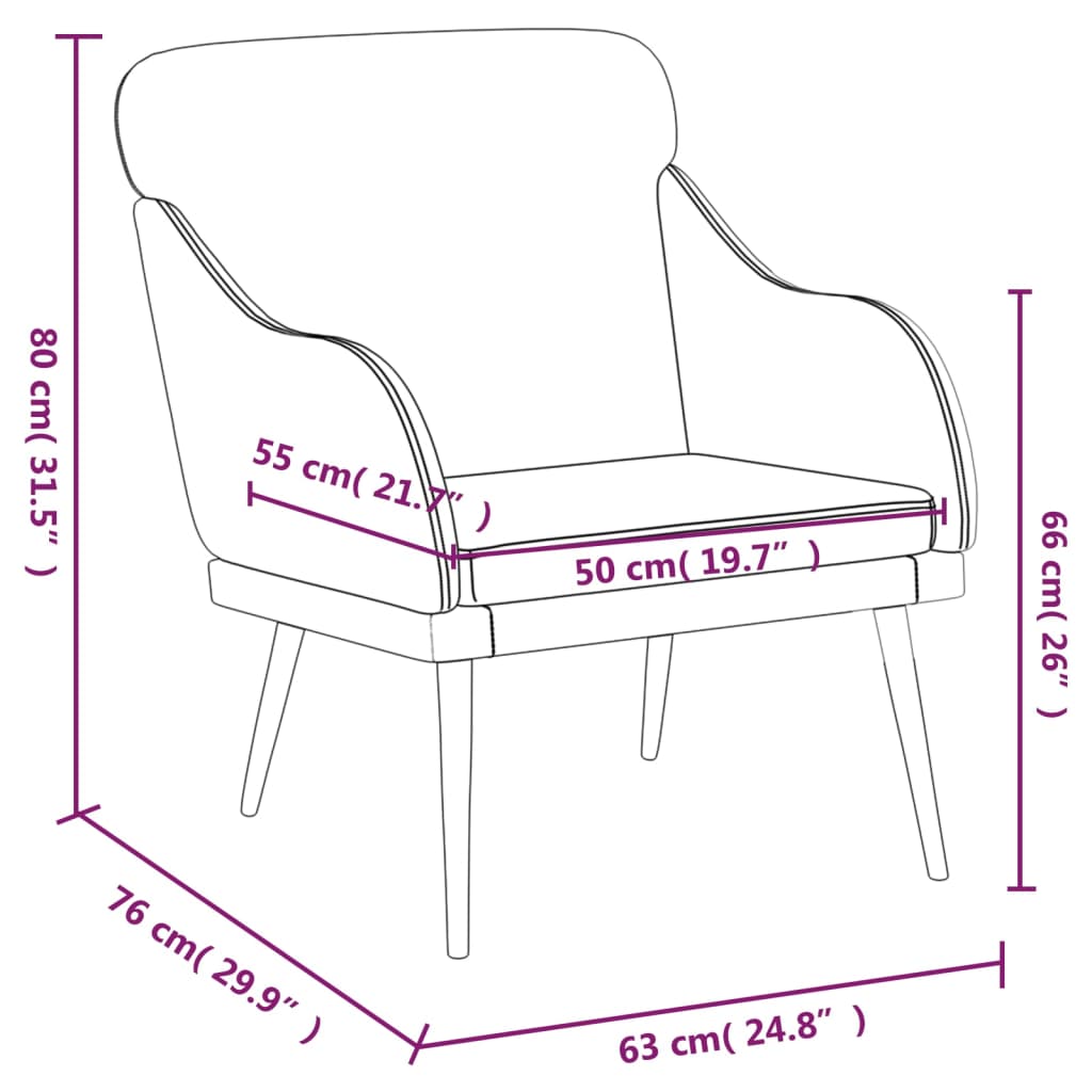 Armchair Cappuccino 63x76x80 cm Faux Leather