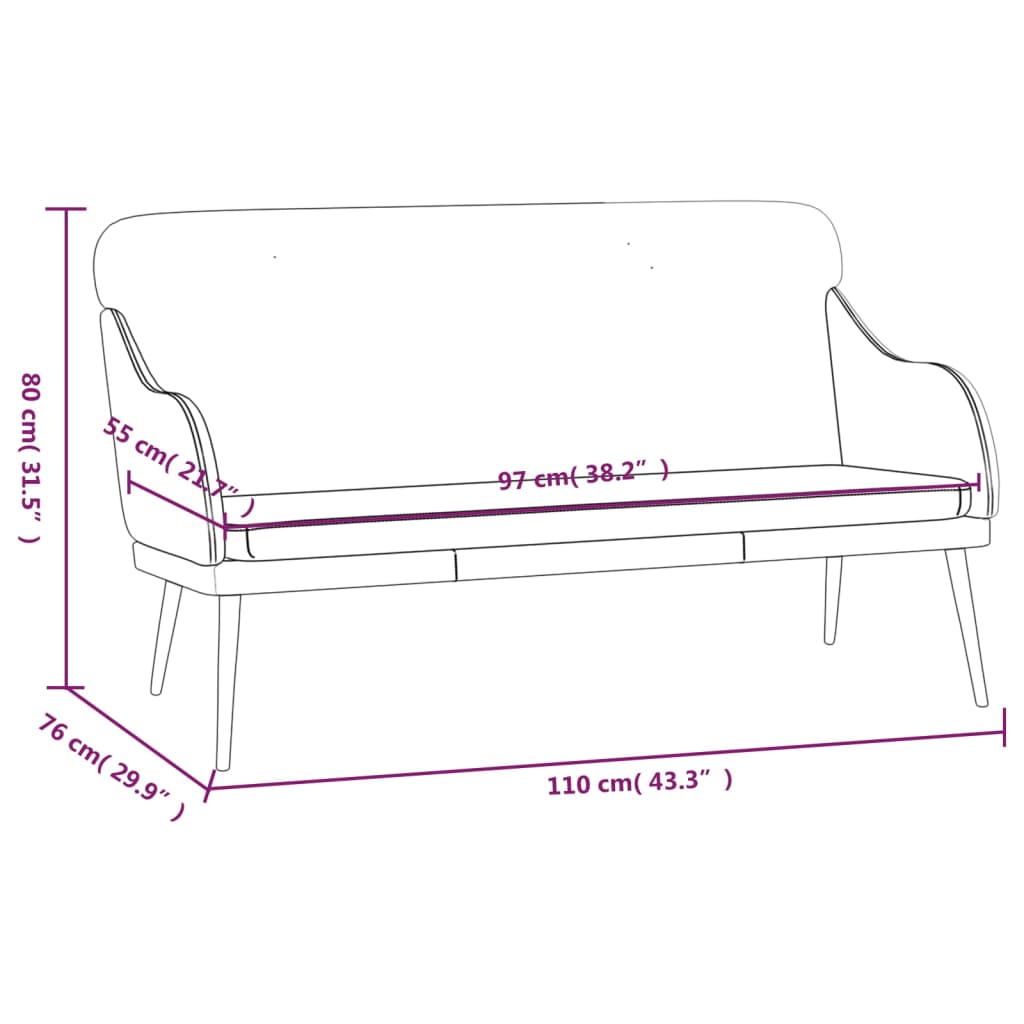 Bench Wine Red 110x76x80 cm Faux Leather