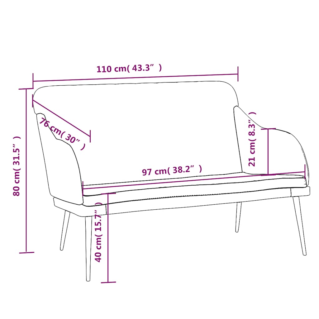 Bench Wine Red 110x76x80 cm Velvet