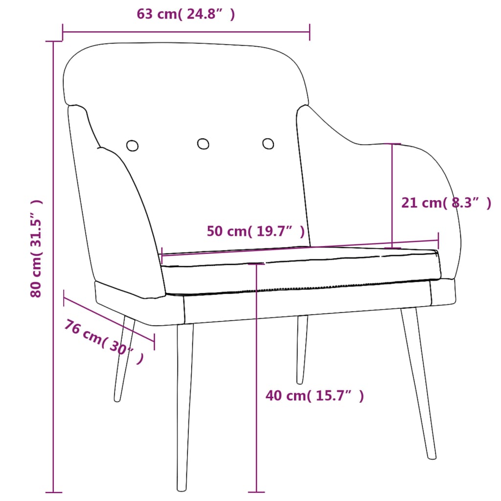 Armchair Wine Red 63x76x80 cm Fabric