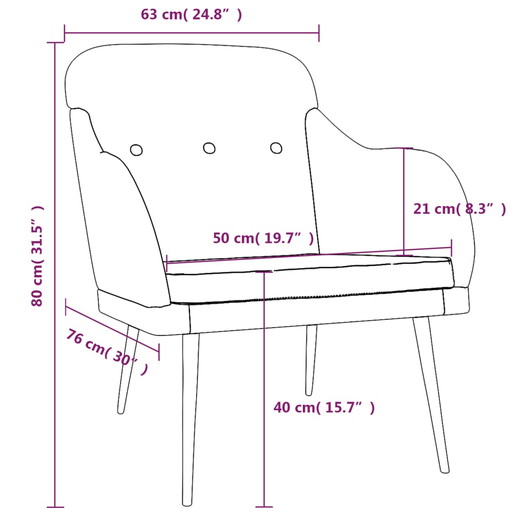 Armchair Taupe 63x76x80 cm Fabric